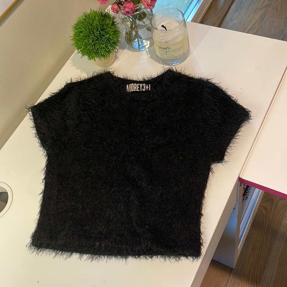 fuzzy crop top